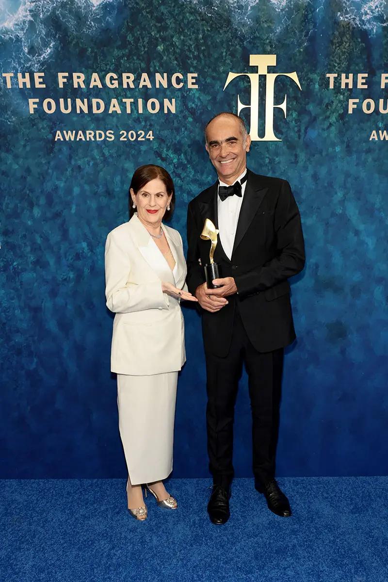 Linda G. Levy, President of The Fragrance Foundation and Gilles Andrier, Chief Executive Officer Givaudan Photo credit: Dimitrios Kambouris/Getty Images for Fragrance Foundation